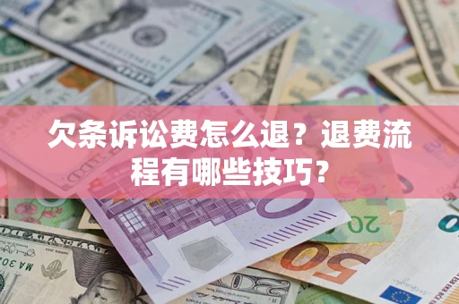 北京欠条诉讼费怎么退？退费流程有哪些技巧？